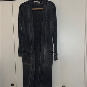 Vanilla Star Charcoal Open Front Cardigan